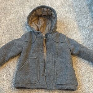 Zara Gray Hood Jacket lined (Like New) size 2-3 years